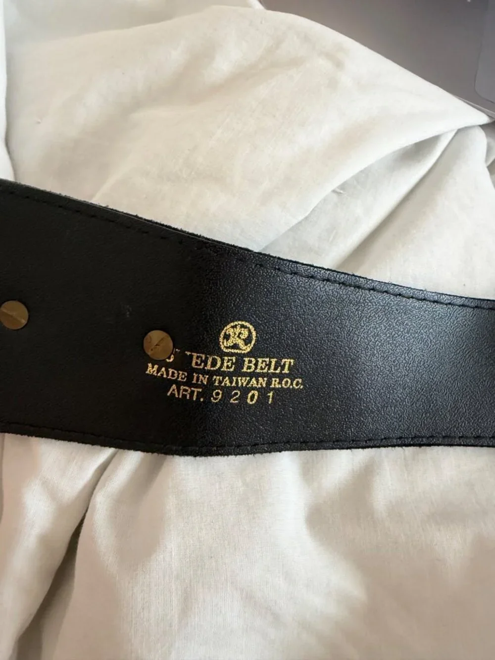 Vintage Womens Suede Two Tone Metal Statement Wide Waist Cinch Belt One Size